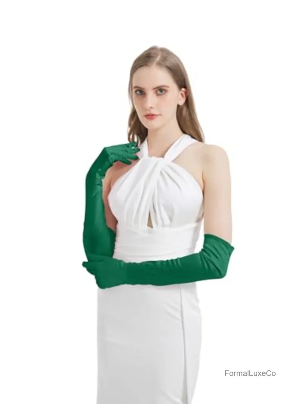 Women's Long Satin Opera Gloves Elbow Length Formal Costume Accessory